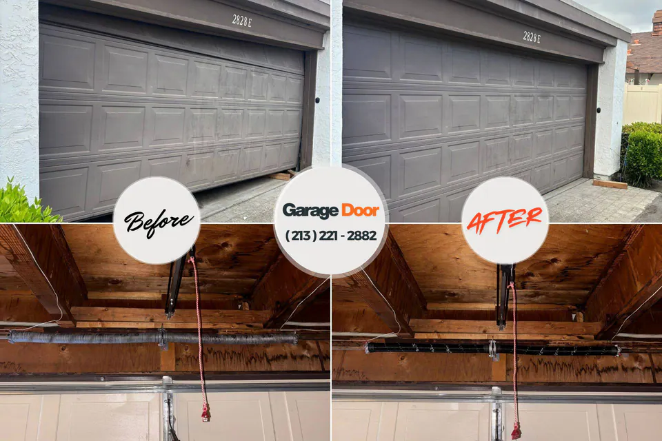 Before and after: garage door repair Shinnston, WV